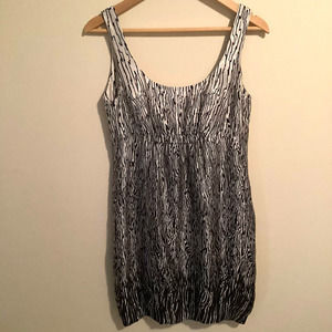 Zara Basic Womens Silk Printed Black & White Strap Mini Dress Size Medium